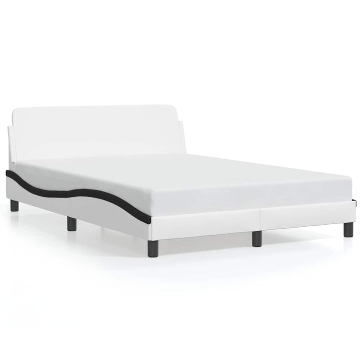 sengeramme Dover 140x190 cm kunstlæder hvid og sort