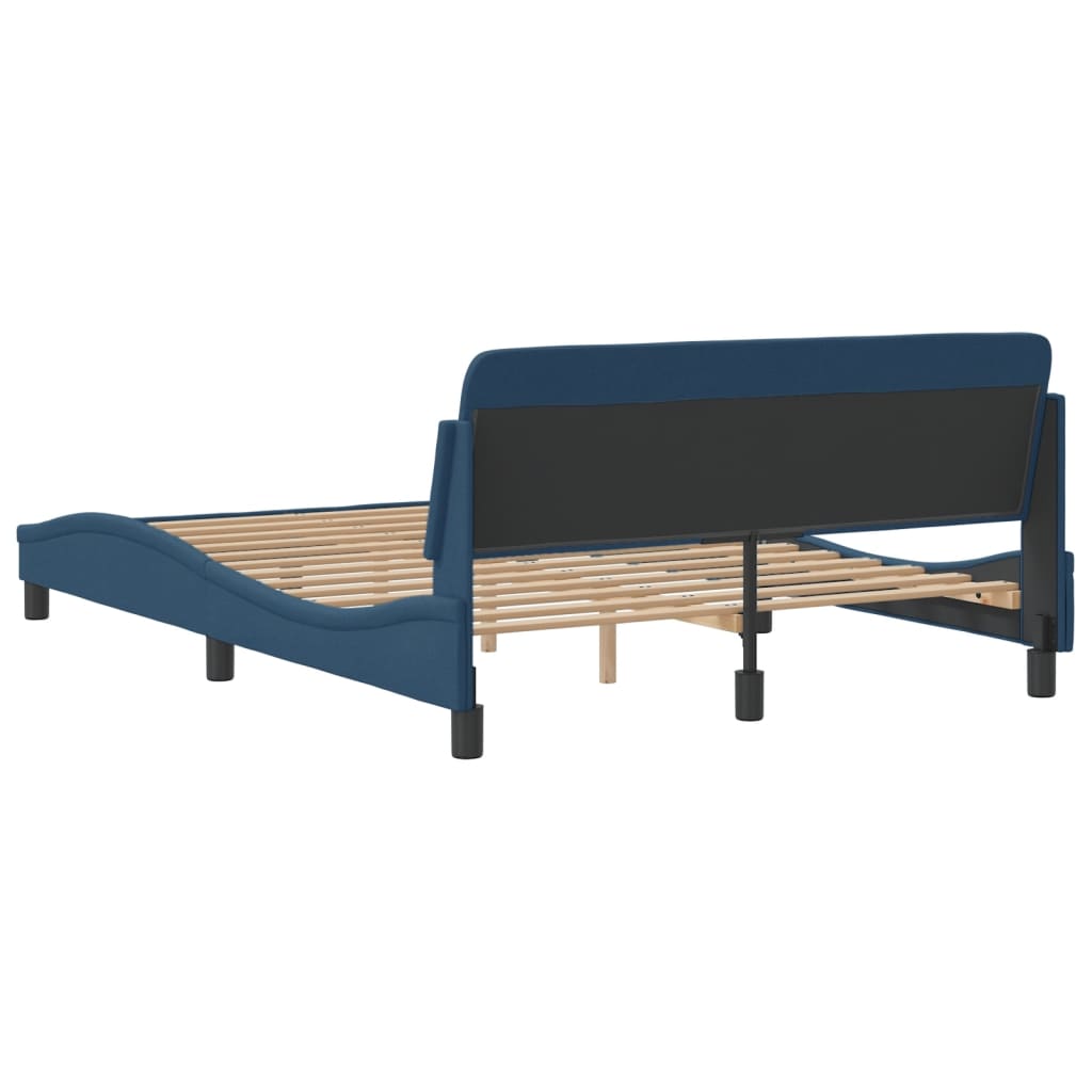 sengeramme med sengegavl Dover Blå 140x200 cm Stof