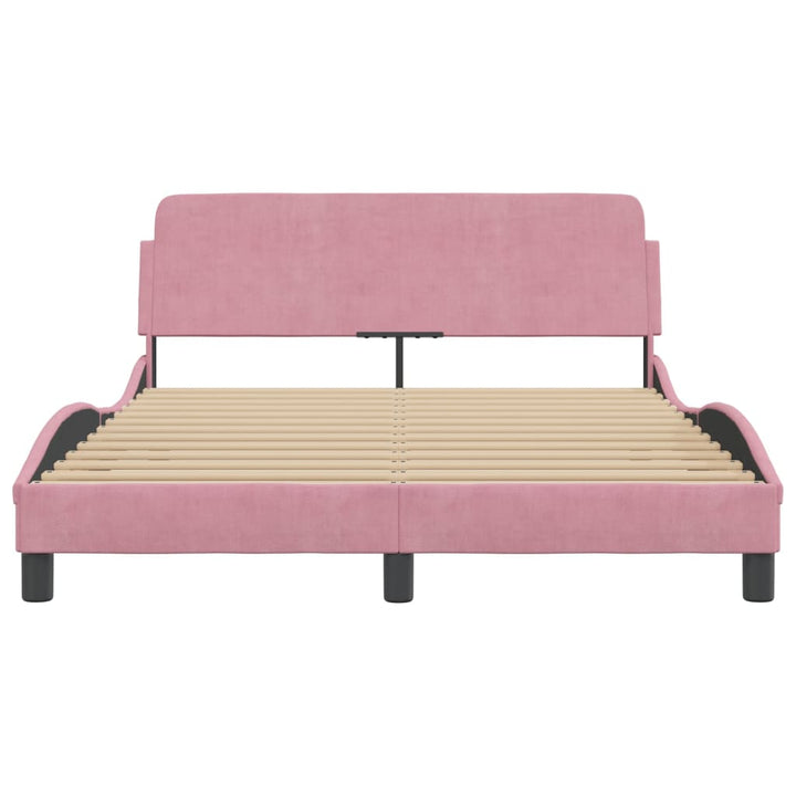 sengeramme med sengegavl Dover Pink 140x200 cm Velour