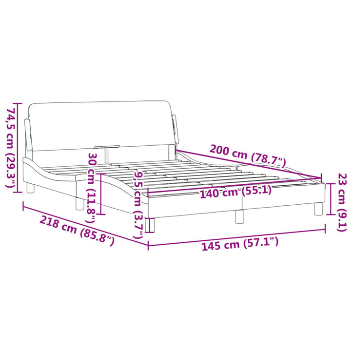 sengeramme Dover 140x200 cm kunstlæder hvid