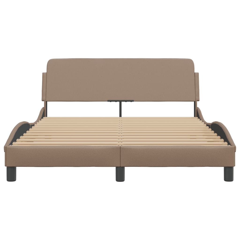 sengeramme Dover 140x200 cm kunstlæder cappuccinofarvet