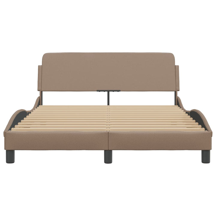 sengeramme Dover 140x200 cm kunstlæder cappuccinofarvet