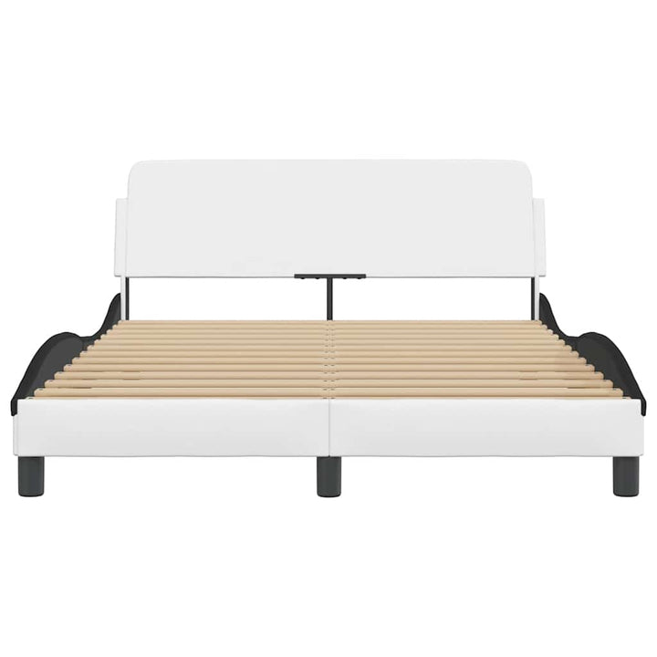 sengeramme Dover 140x200 cm kunstlæder hvid og sort