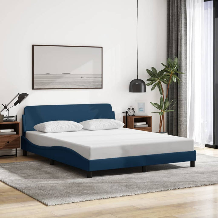 sengeramme med sengegavl Dover Blå 160x200 cm Stof