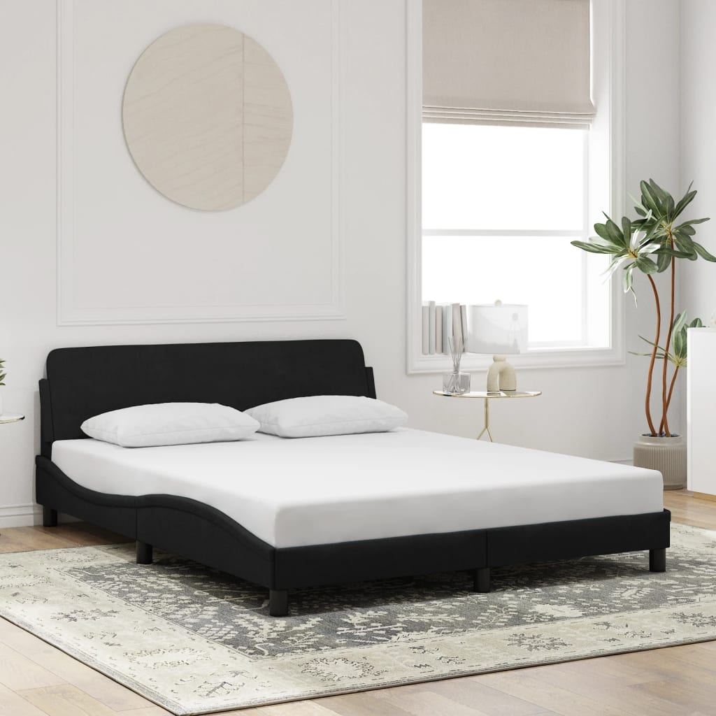 sengeramme Dover Sort 160x200 cm Fløjl