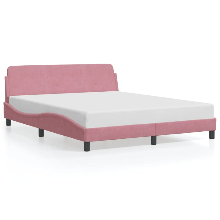 sengeramme med sengegavl Dover Pink 160x200 cm Fløjl