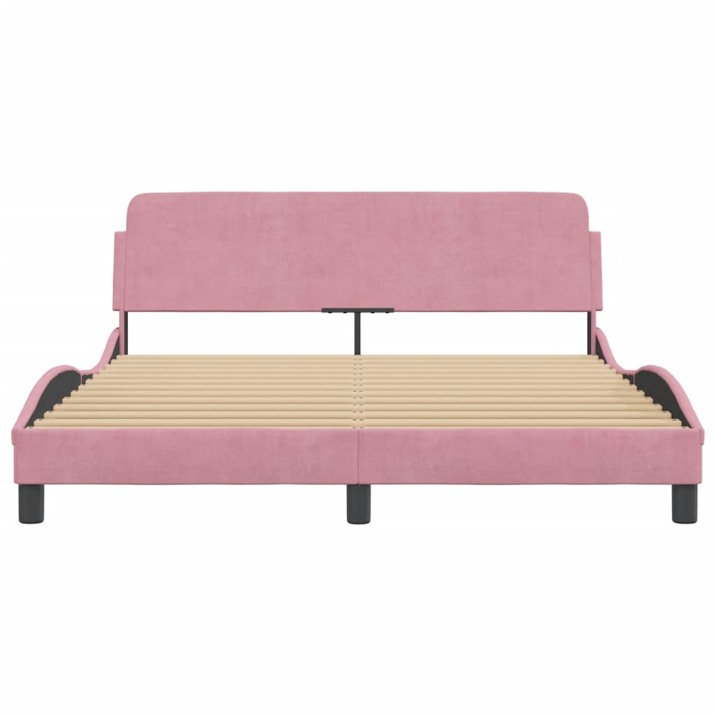 sengeramme med sengegavl Dover Pink 160x200 cm Fløjl