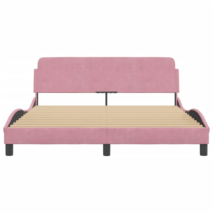 sengeramme med sengegavl Dover Pink 160x200 cm Fløjl