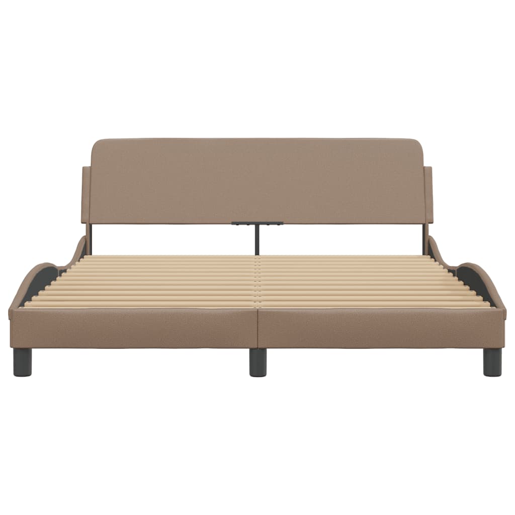 sengeramme Dover 160x200 cm kunstlæder cappuccinofarvet