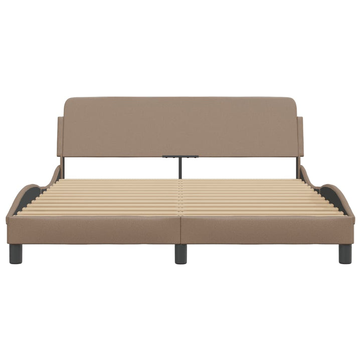 sengeramme Dover 160x200 cm kunstlæder cappuccinofarvet