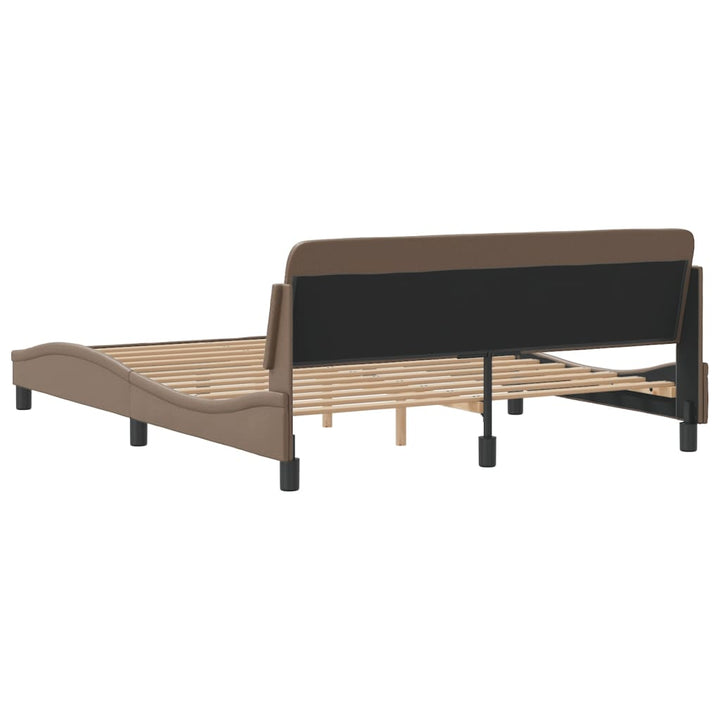 sengeramme Dover 160x200 cm kunstlæder cappuccinofarvet