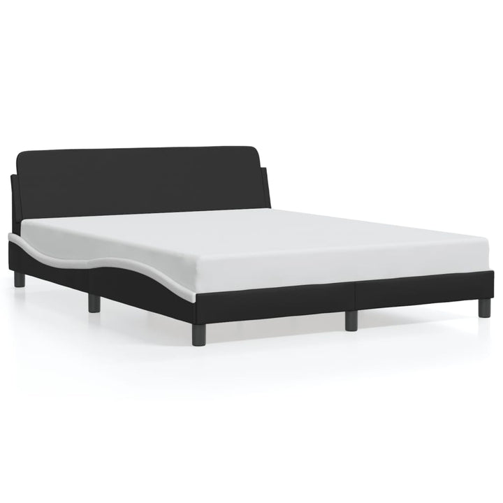 sengeramme Dover 160x200 cm kunstlæder sort og hvid