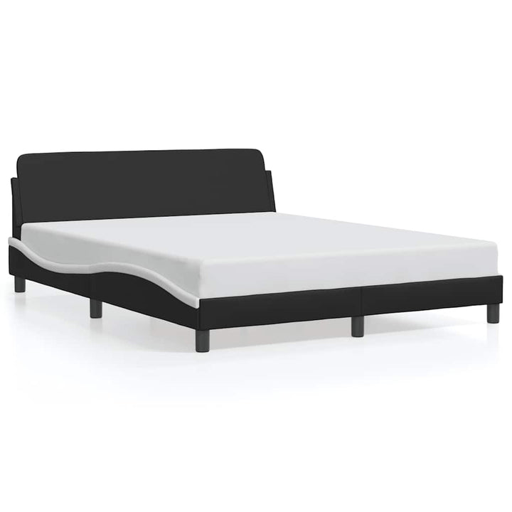 sengeramme Dover 160x200 cm kunstlæder sort og hvid