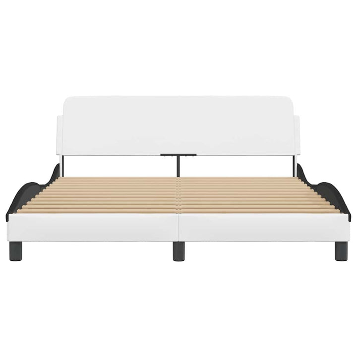 sengeramme Dover 160x200 cm kunstlæder hvid og sort