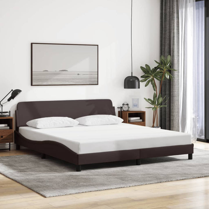 sengeramme Dover 180x200 cm stof mørkebrun