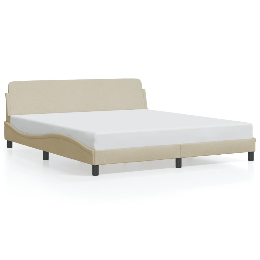 sengeramme Dover 180x200 cm stof cremefarvet