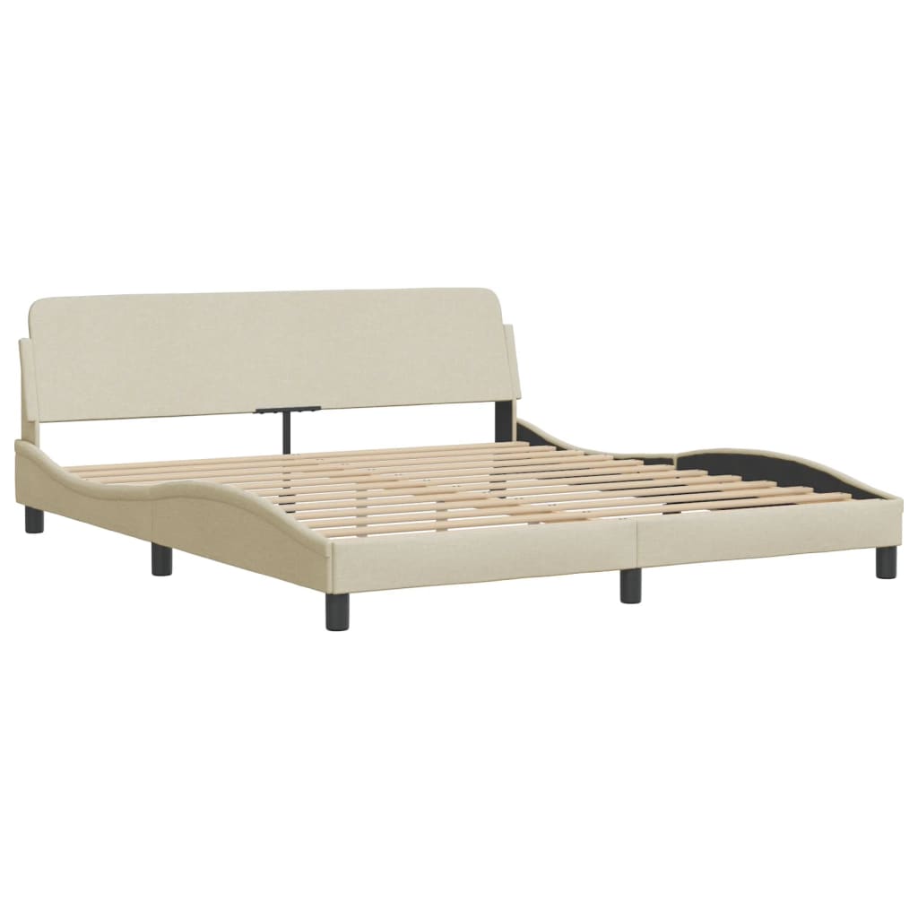 sengeramme Dover 180x200 cm stof cremefarvet