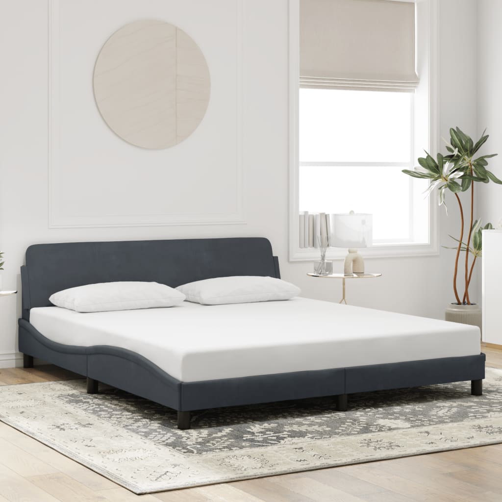 sengeramme Dover Mørkegrå 180x200 cm Fløjl