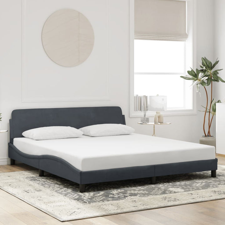sengeramme Dover Mørkegrå 180x200 cm Fløjl