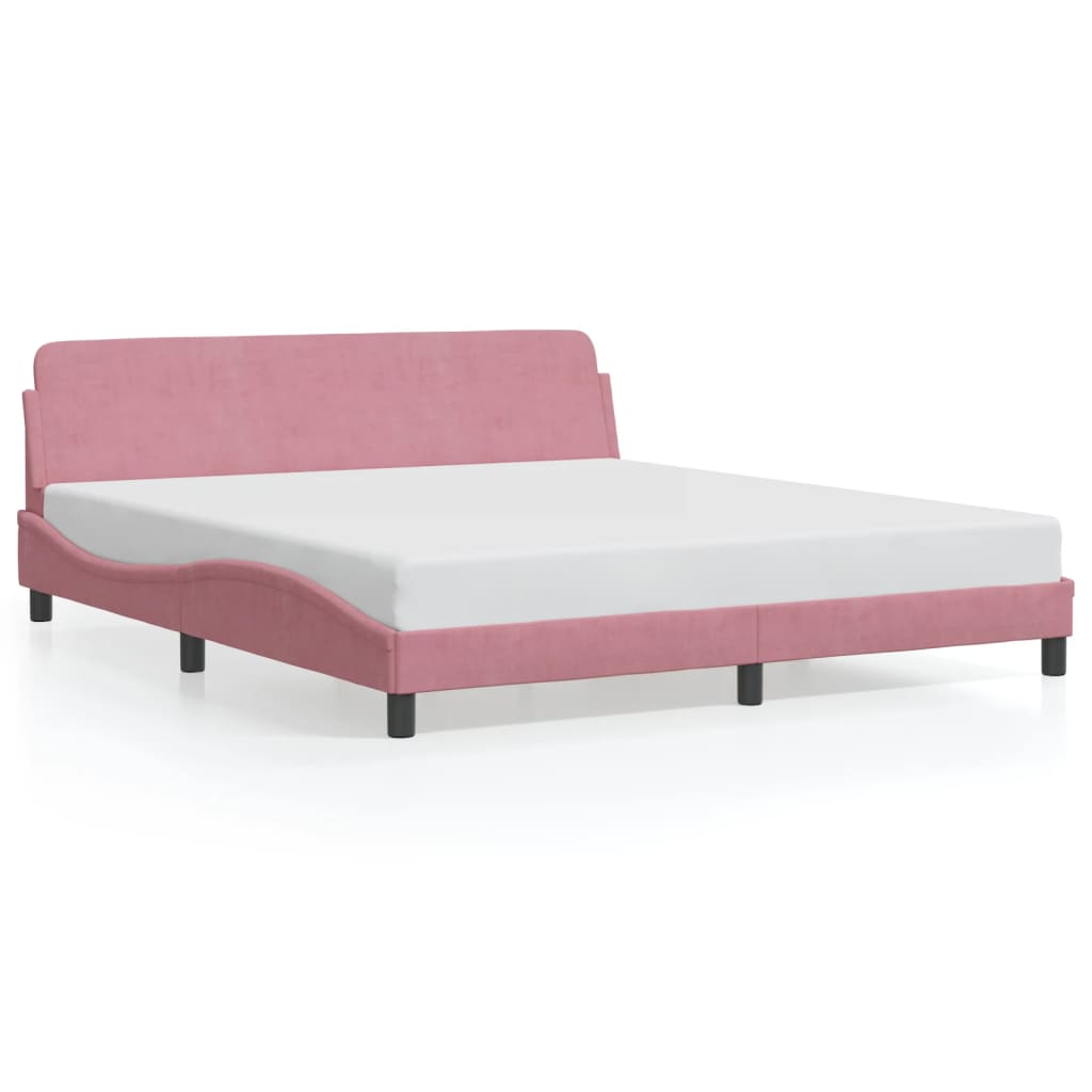 sengeramme med sengegavl Dover Pink 180x200 cm Fløjl