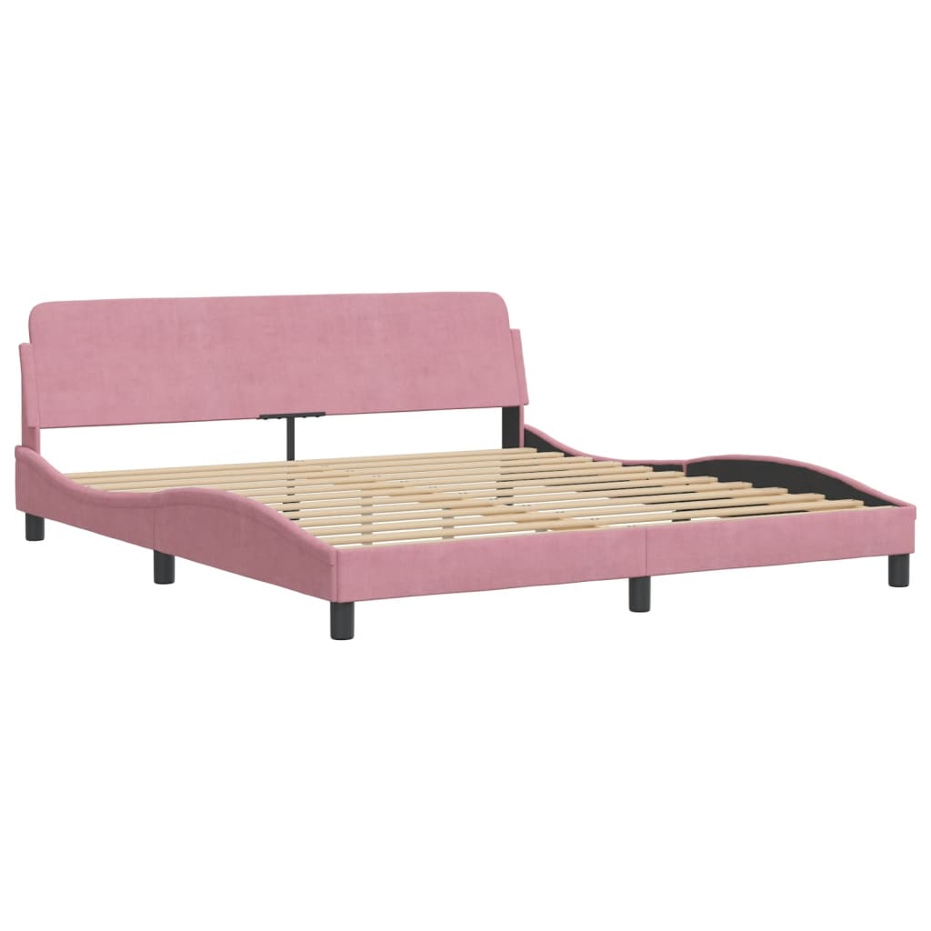 sengeramme med sengegavl Dover Pink 180x200 cm Fløjl