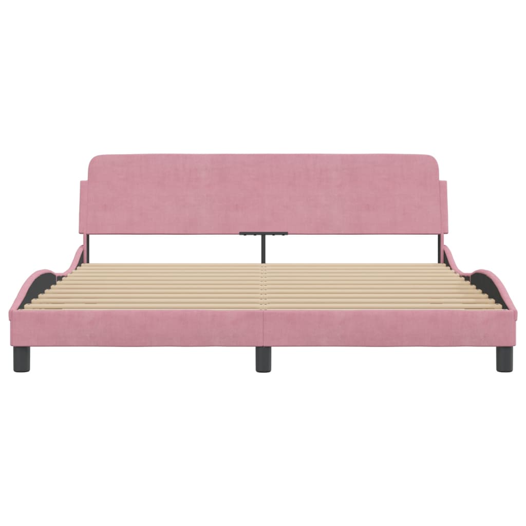 sengeramme med sengegavl Dover Pink 180x200 cm Fløjl