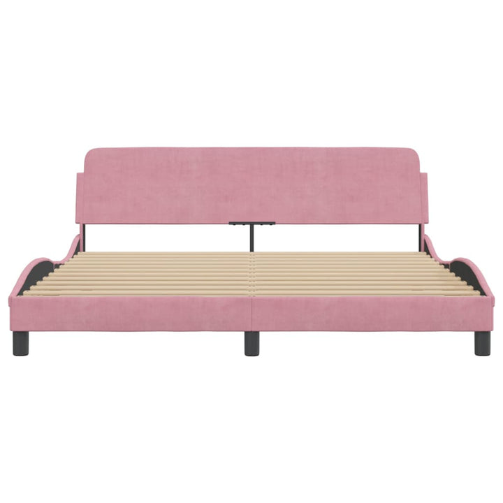 sengeramme med sengegavl Dover Pink 180x200 cm Fløjl
