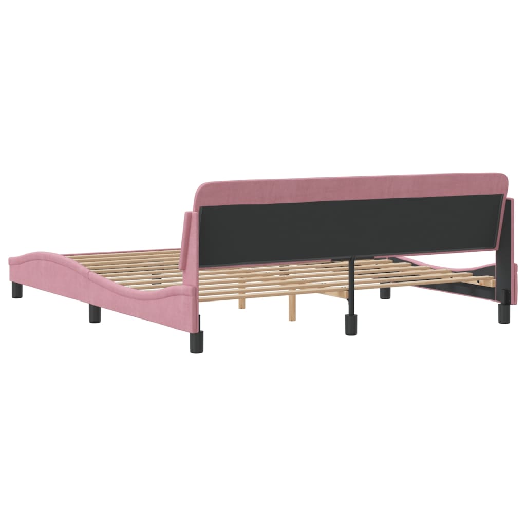 sengeramme med sengegavl Dover Pink 180x200 cm Fløjl