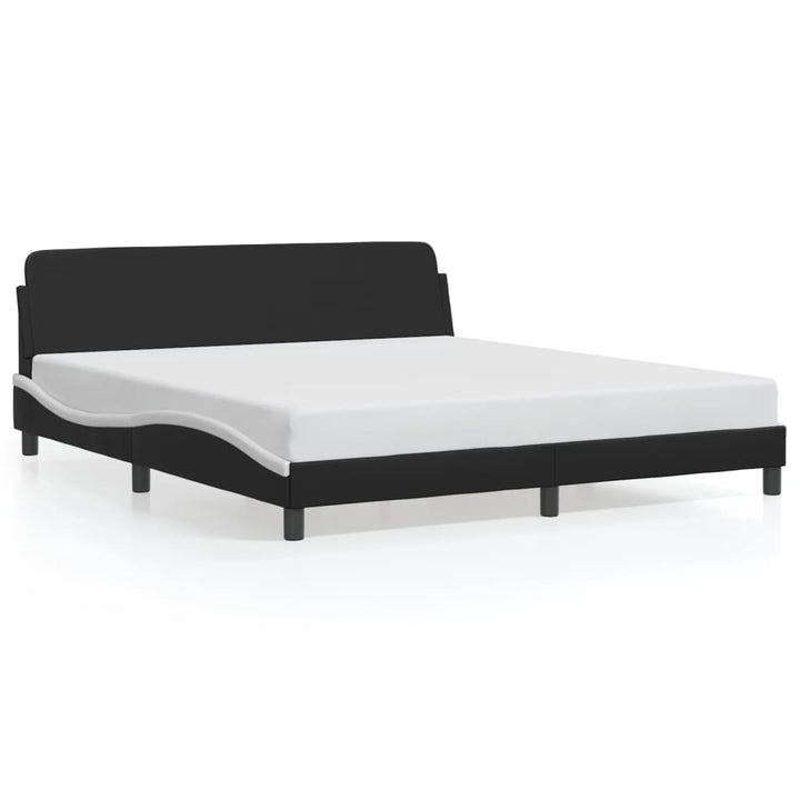 sengeramme Dover 180x200 cm kunstlæder sort og hvid
