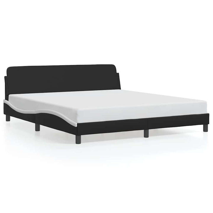 sengeramme Dover 180x200 cm kunstlæder sort og hvid