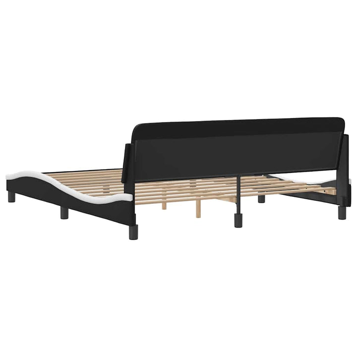 sengeramme Dover 180x200 cm kunstlæder sort og hvid