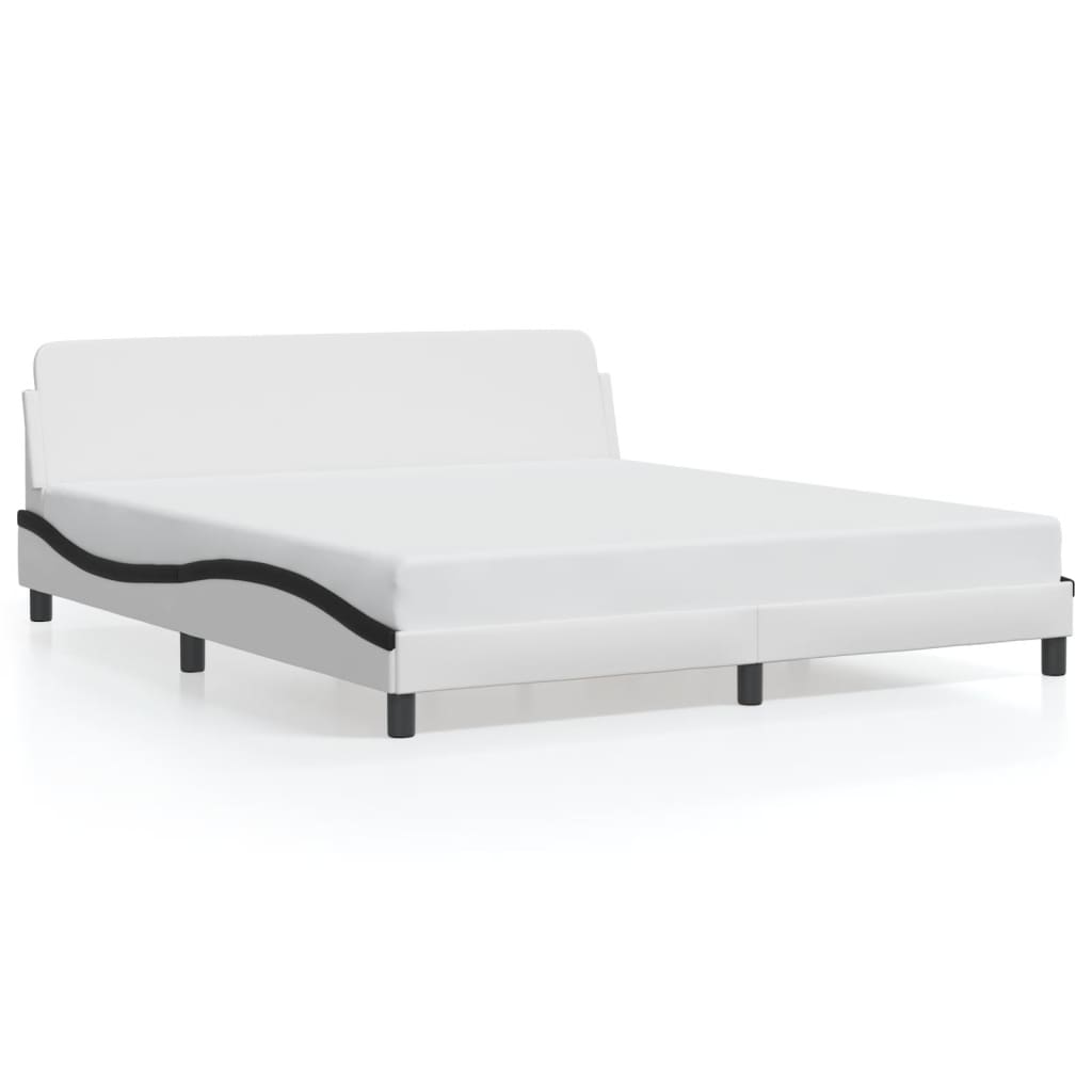 sengeramme Dover 180x200 cm kunstlæder hvid og sort