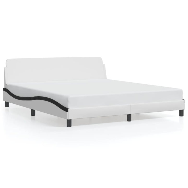 sengeramme Dover 180x200 cm kunstlæder hvid og sort