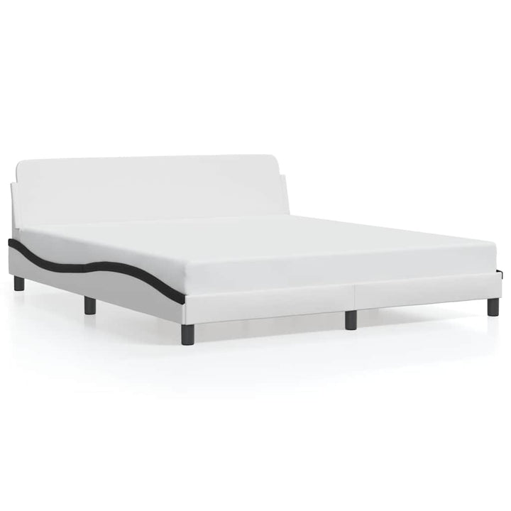 sengeramme Dover 180x200 cm kunstlæder hvid og sort
