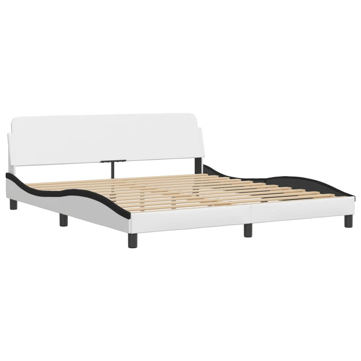 sengeramme Dover 180x200 cm kunstlæder hvid og sort