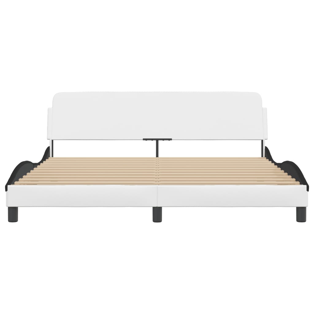 sengeramme Dover 180x200 cm kunstlæder hvid og sort