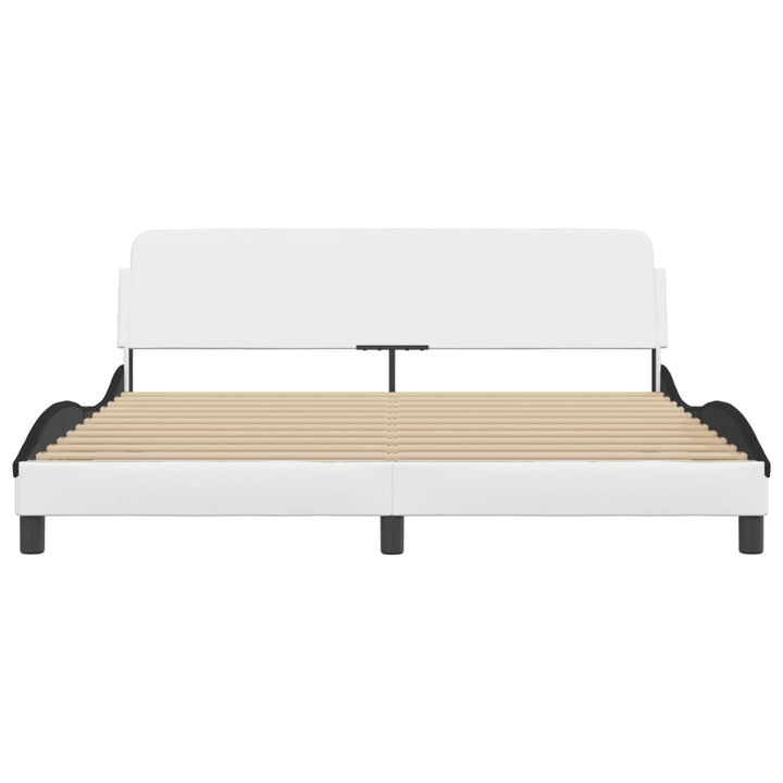 sengeramme Dover 180x200 cm kunstlæder hvid og sort
