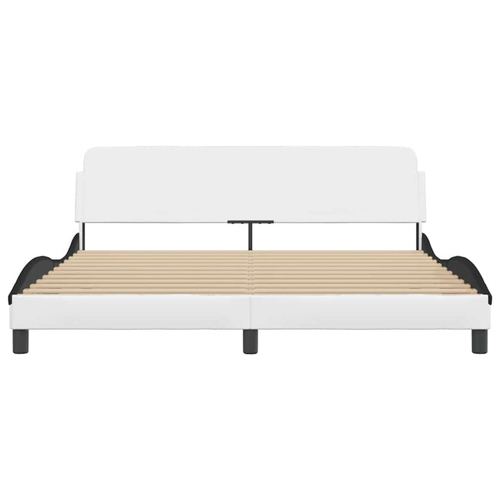 sengeramme Dover 180x200 cm kunstlæder hvid og sort