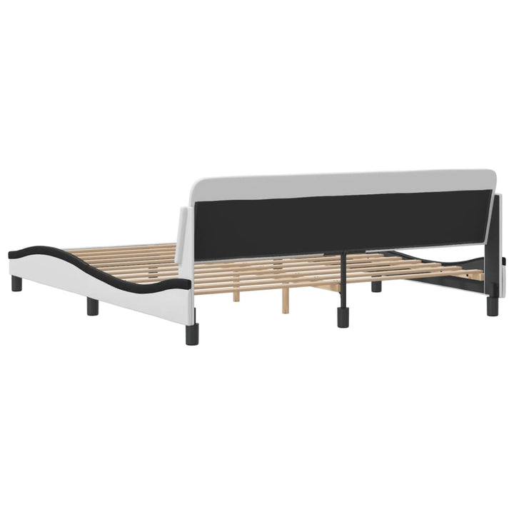 sengeramme Dover 180x200 cm kunstlæder hvid og sort