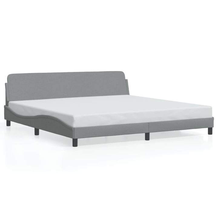 sengeramme Dover 200x200 cm stof lysegrå