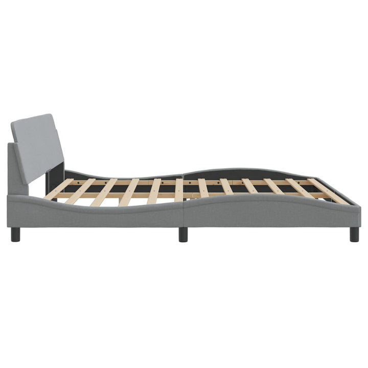sengeramme Dover 200x200 cm stof lysegrå