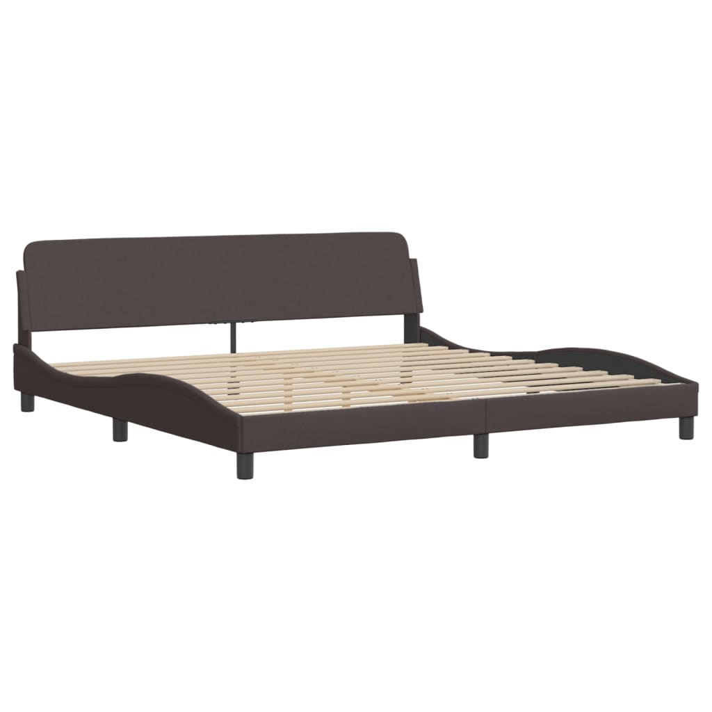 sengeramme Dover 200x200 cm stof mørkebrun