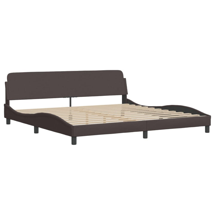 sengeramme Dover 200x200 cm stof mørkebrun