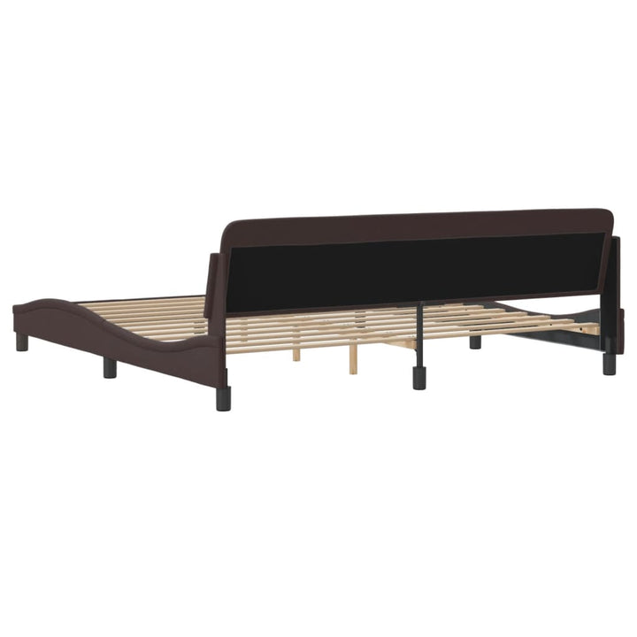 sengeramme Dover 200x200 cm stof mørkebrun