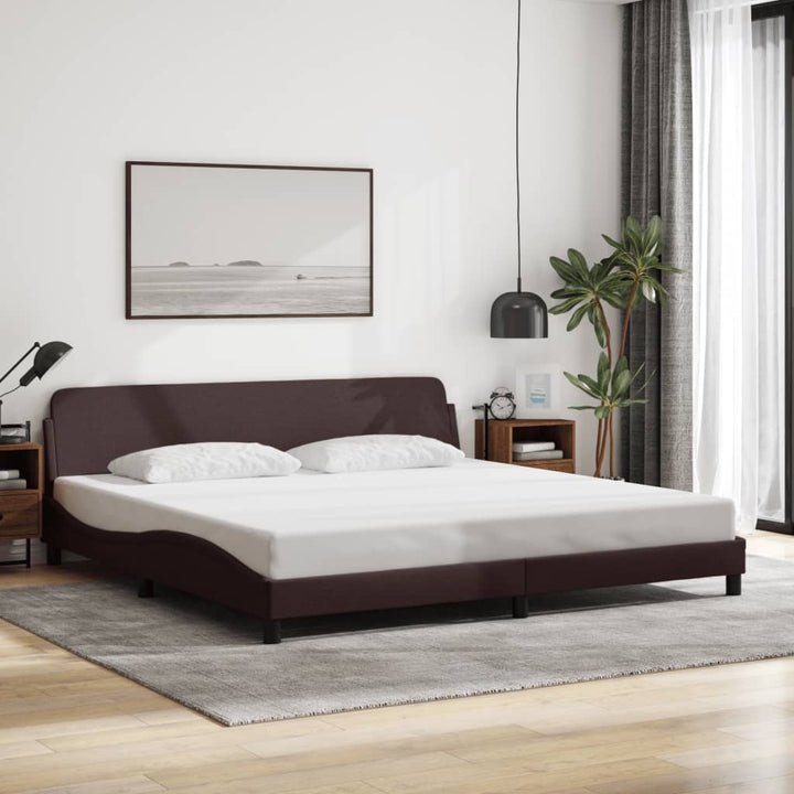 sengeramme Dover 200x200 cm stof mørkebrun