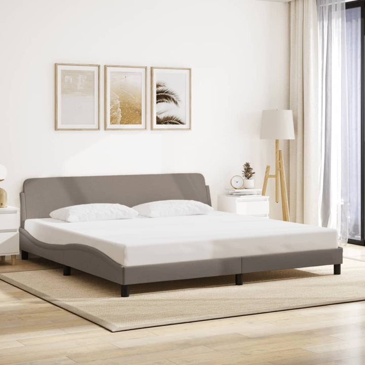 sengeramme Dover 200x200 cm stof gråbrun