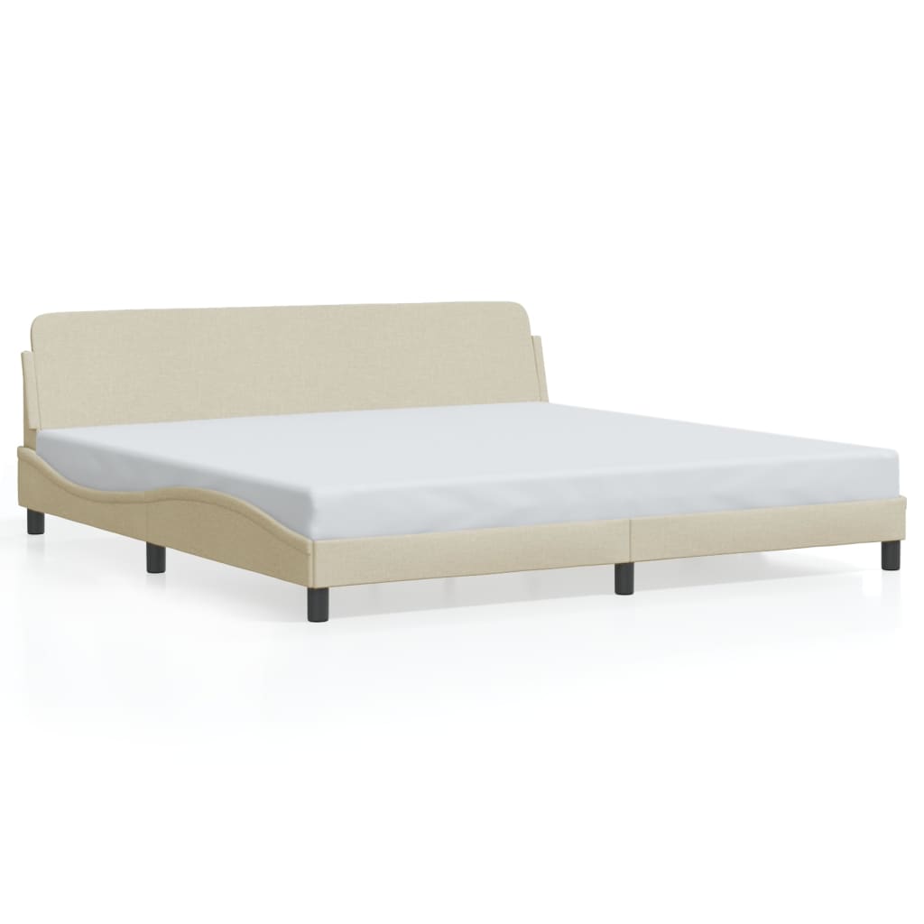 sengeramme Dover 200x200 cm stof cremefarvet