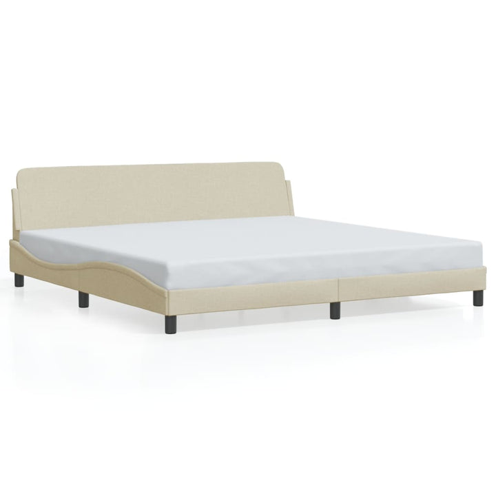 sengeramme Dover 200x200 cm stof cremefarvet