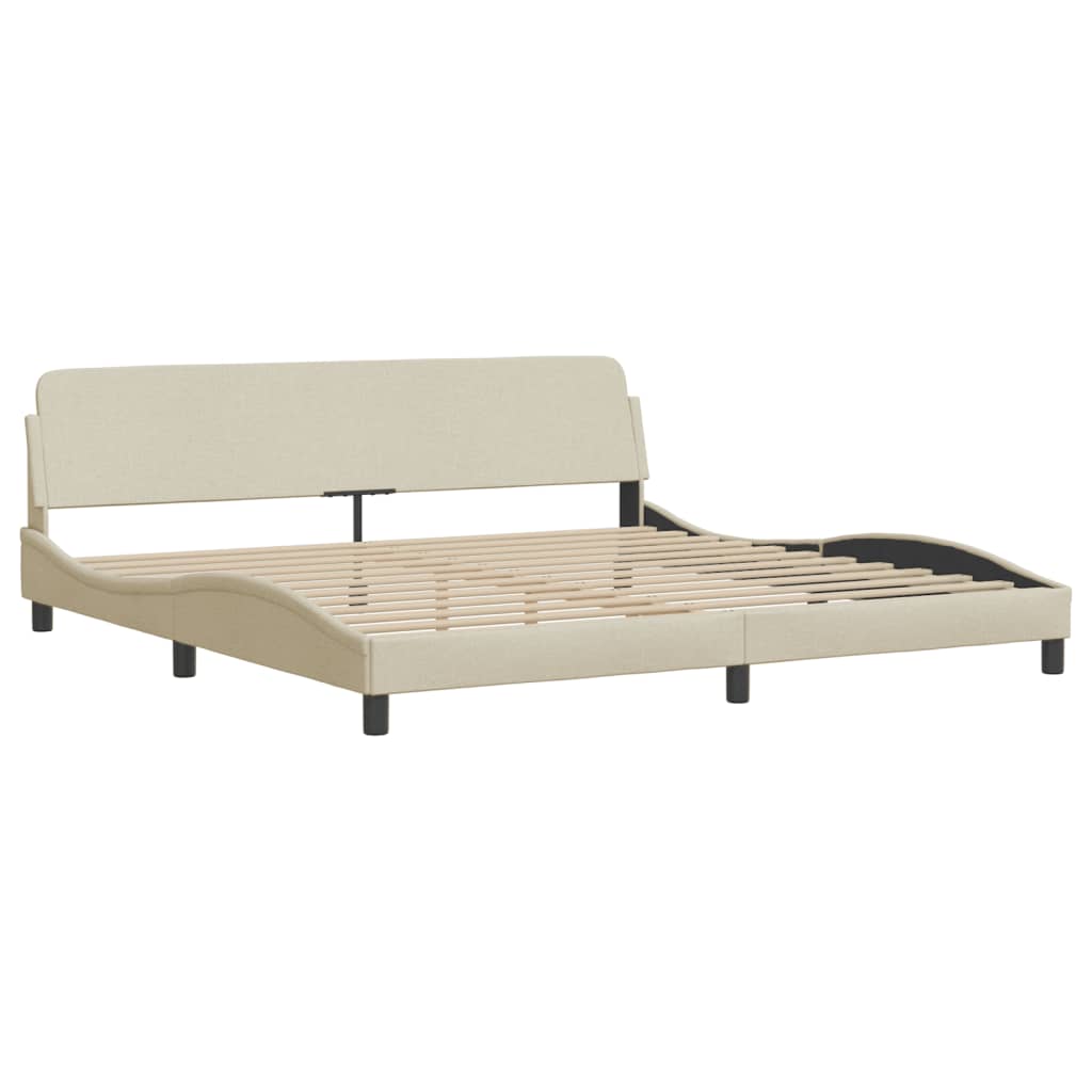 sengeramme Dover 200x200 cm stof cremefarvet