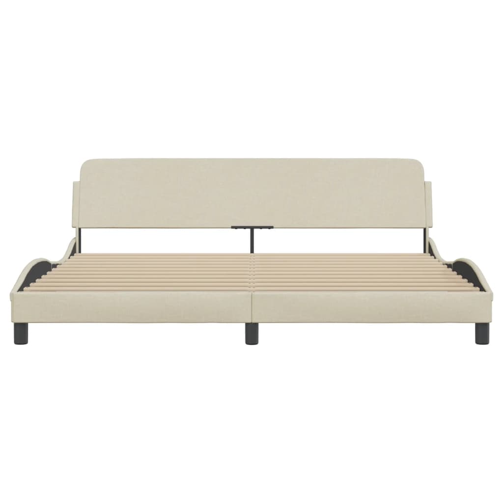 sengeramme Dover 200x200 cm stof cremefarvet